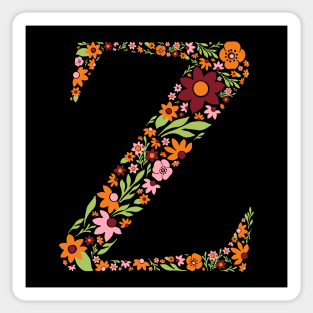 Retro Floral Letter Z Sticker
